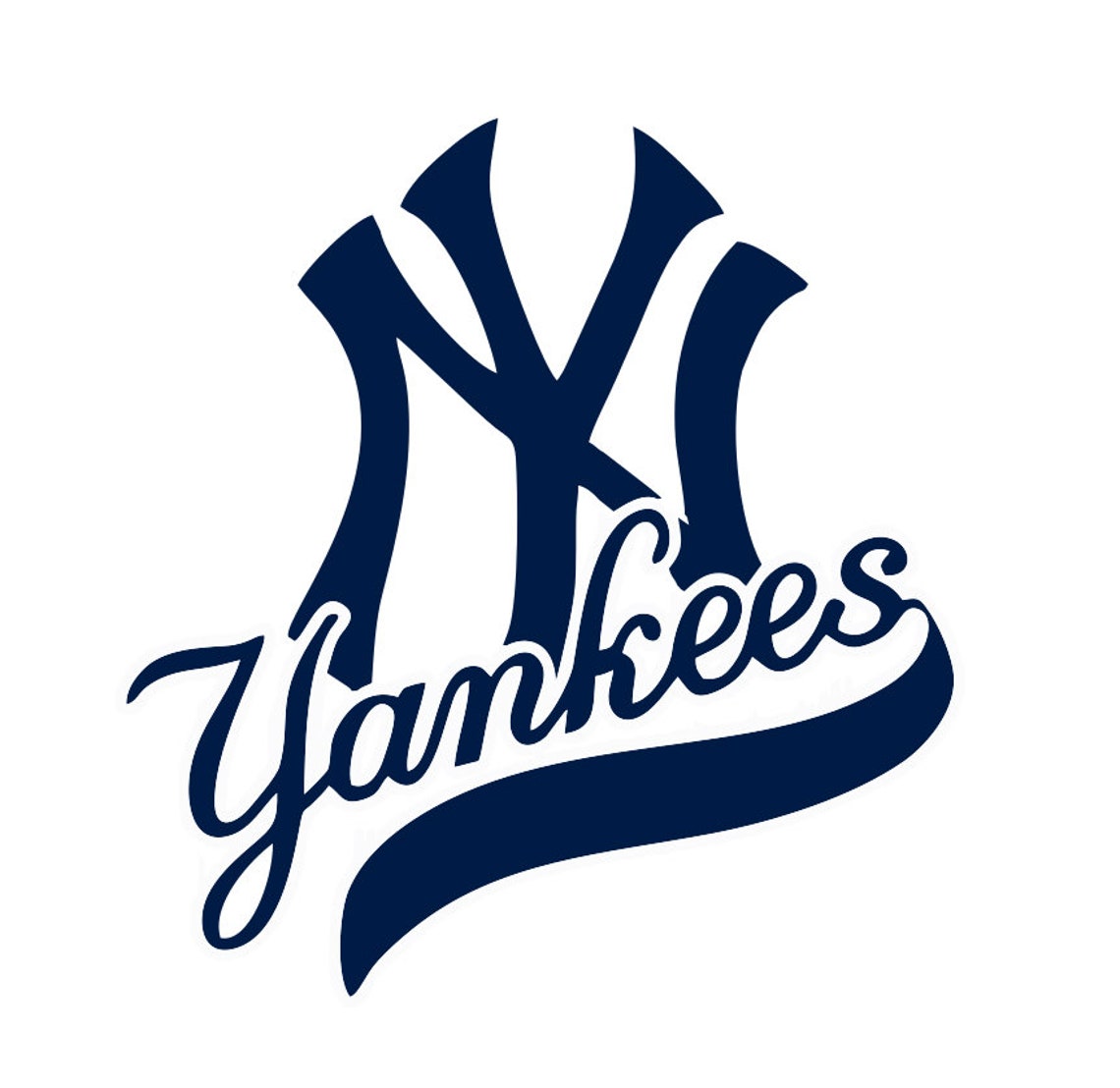 New York Yankees Baseball Logo Decal | Etsy