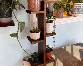 6-Tiered Tall Standing Plant Shelf. 24” High, 10” Wide, 6” Deep.