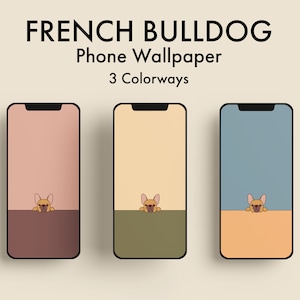 French Bulldog Phone Background Wallpaper | Pastel Colors | Apple iPhone and Android Samsung | Digital Download