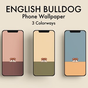 English Bulldog Phone Background Wallpaper | Pastel Colors | Apple iPhone and Android Samsung | Digital Download