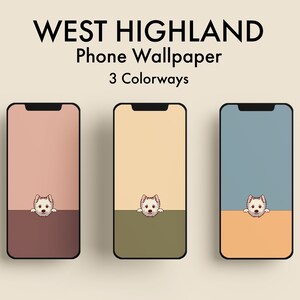 West Highland White Terrier Westie Dog Phone Background Wallpaper | Pastel Colors | Apple iPhone and Android Samsung | Digital Download