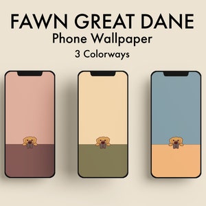 Beige Brown Fawn Great Dane Phone Background Wallpaper | Pastel Colors | Apple iPhone and Android Samsung | Digital Download