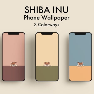 Shiba Inu Dog Phone Background Wallpaper | Pastel Colors | Apple iPhone and Android Samsung | Digital Download