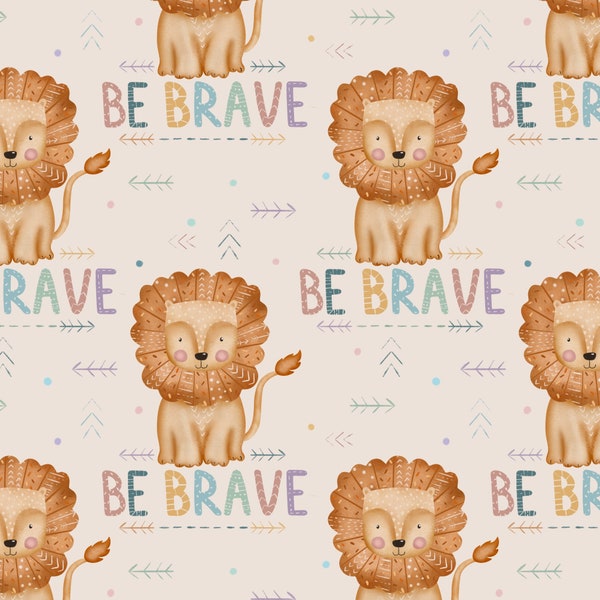 Boho, Brave  Lion baby  cute kids design   print , scandi fun seamless design pattern digital download commercial liecence,Non exclusive