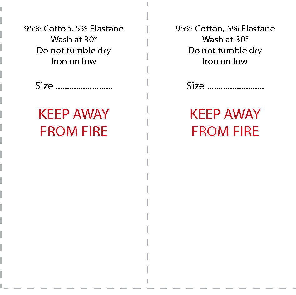 Wash Care Label Template Digital File Download Repeat to Print Onto