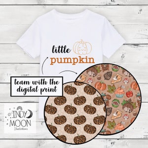 Little Pumpkin -x2 files -transfer-PNG files to print/cut on your Cricut or prrint onto fabric -Halloween print ,digital download
