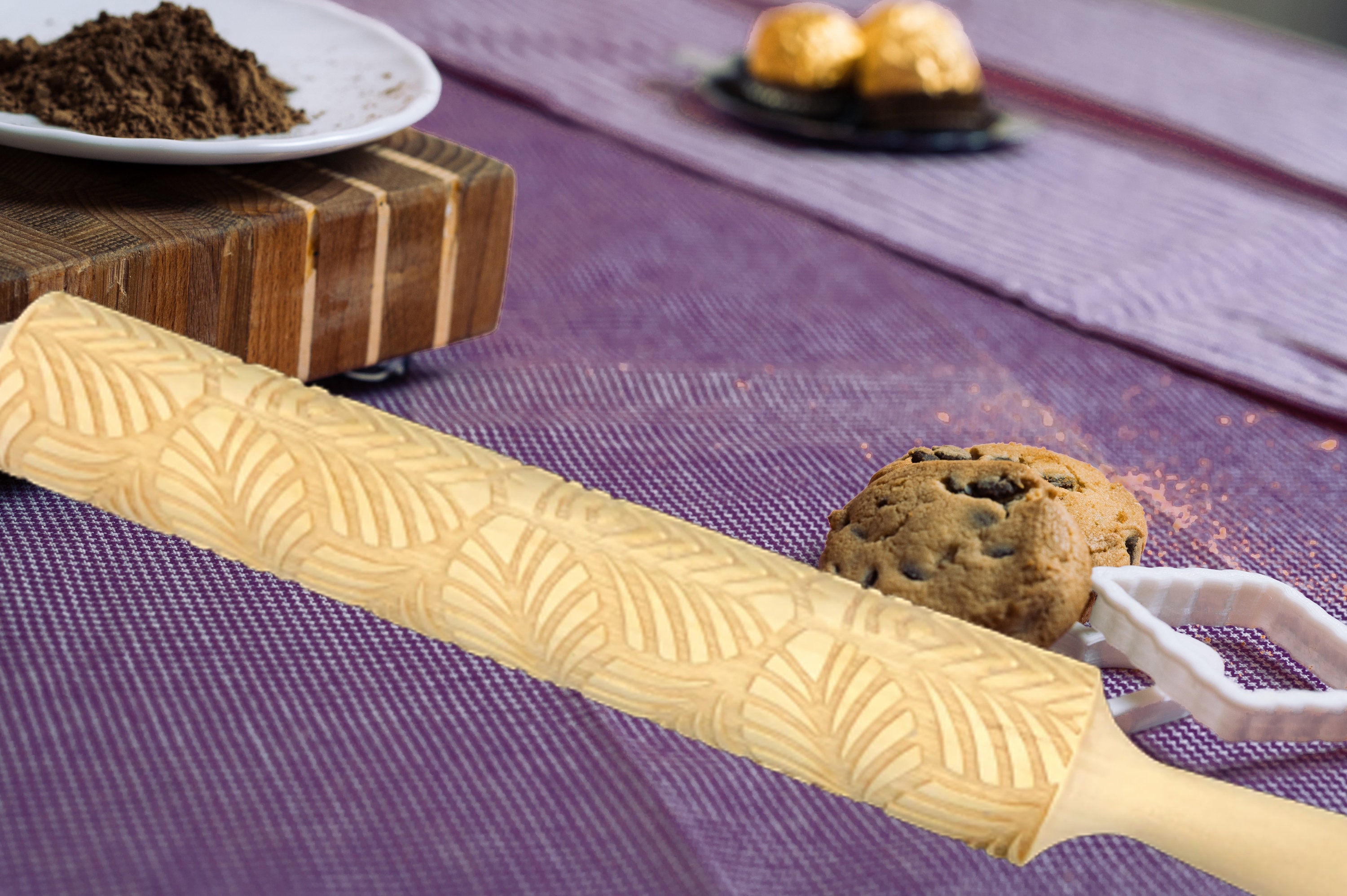 Autumn leaf fall rolling pin embossed rolling pin engraved Etsy