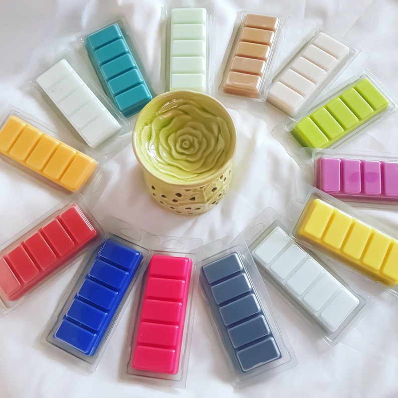 Snap Bar Clam Shell Wax Melts in Bright and Lively Colors Infused with High Percentage Organic Fragrance Oil image 1