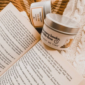 Bookish Candle | Soy Wax Tin Can | Library & Sanctuary Scents | Vegan, Eco-Friendly, Hand-Poured | Gift for Book Lovers