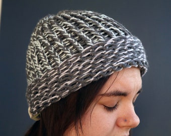 Grey Knit Beanie, Knit Winter Hat, Light Grey Hat