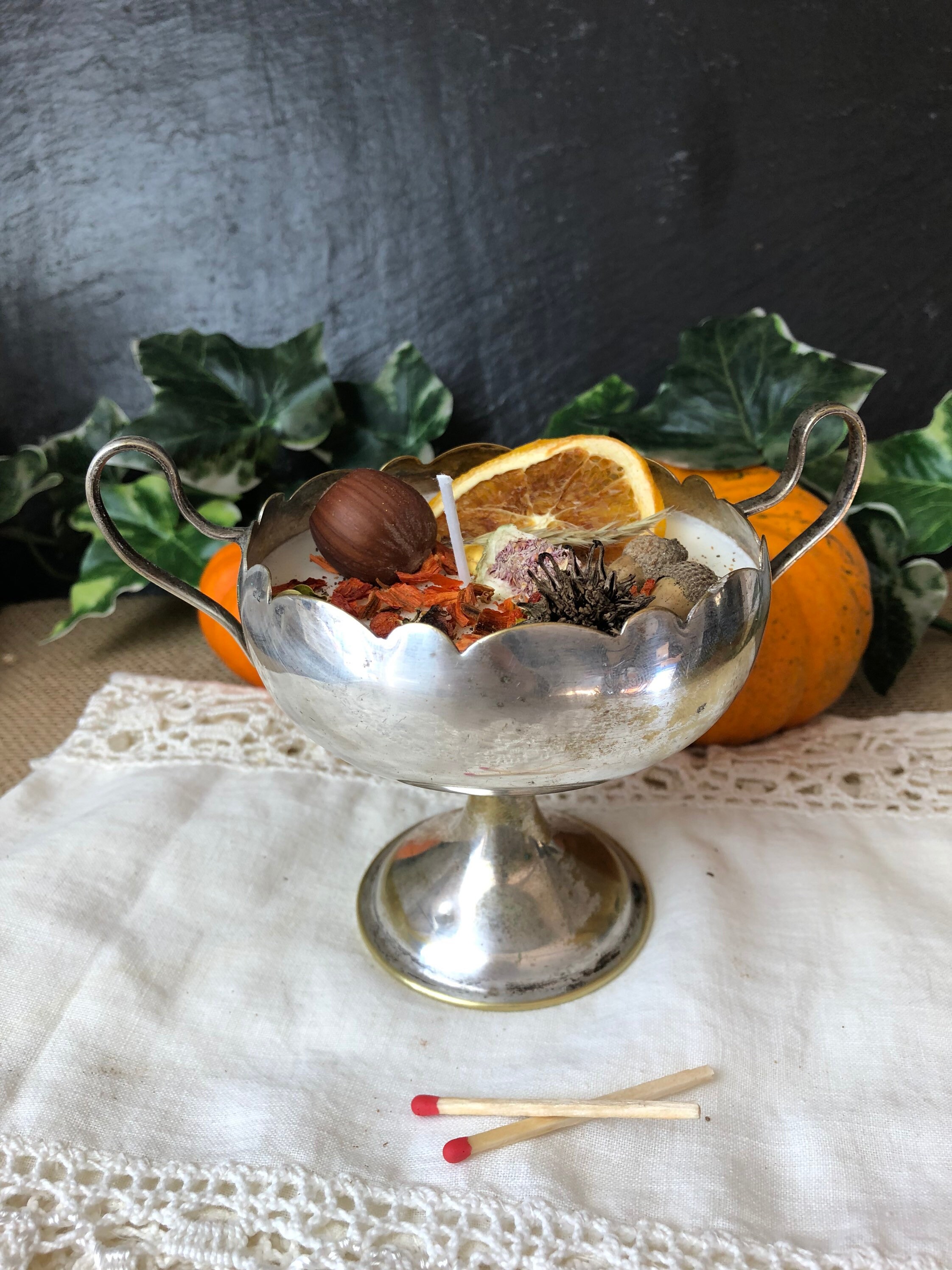 Bougie Soja Soucoupe Argentée