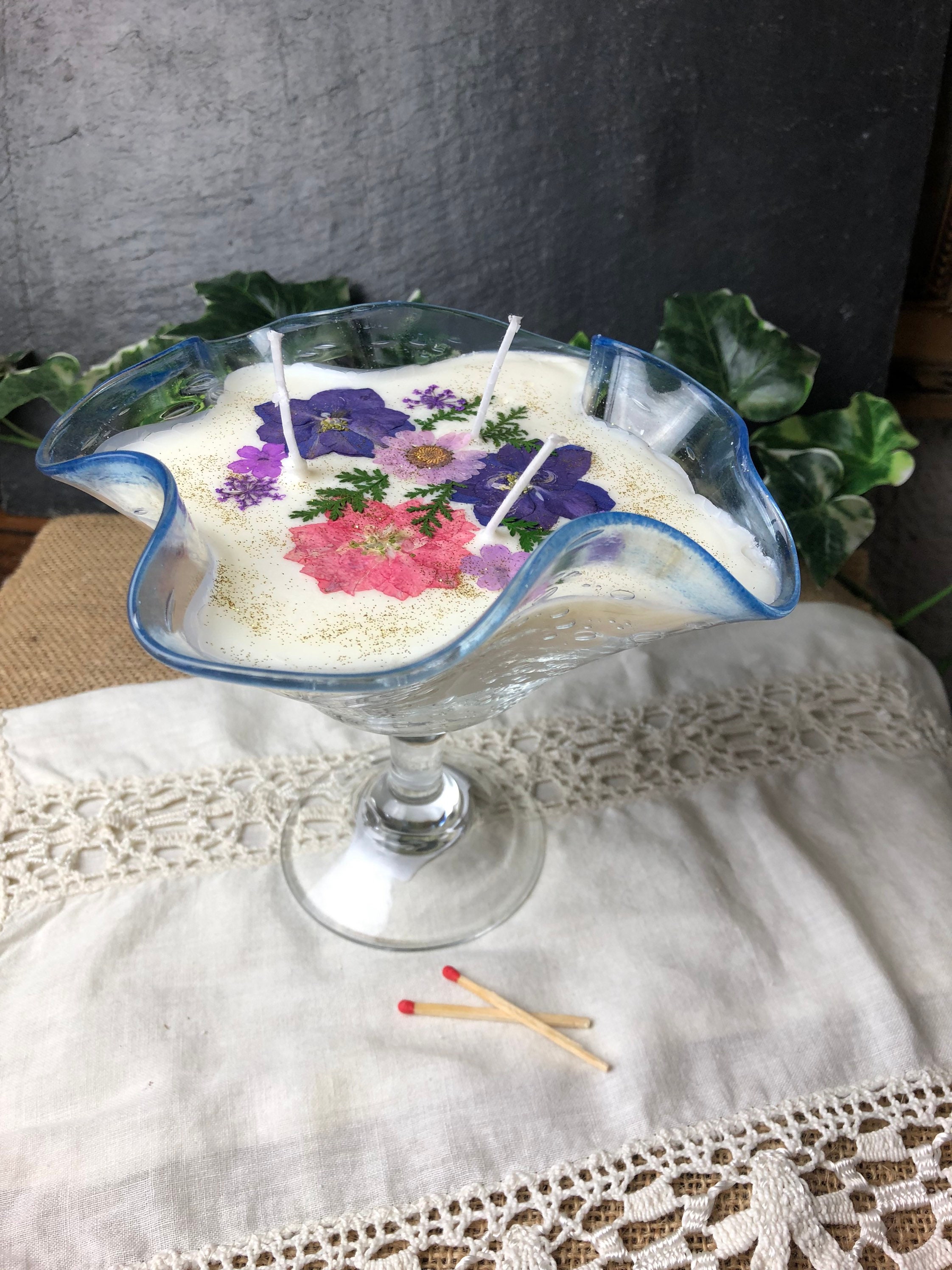 Bougie Soja Coupe Verre Soufflé