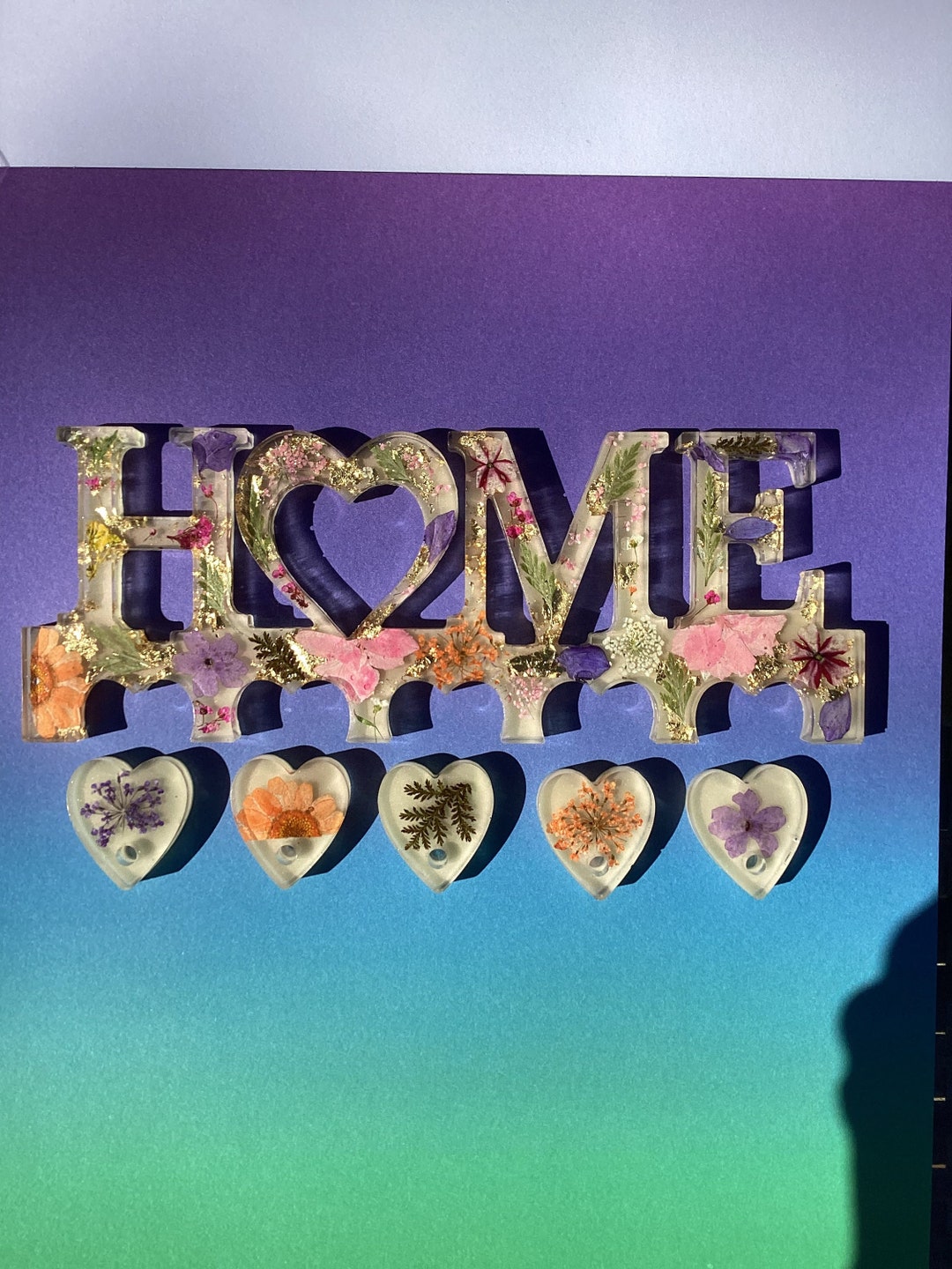 HOME Floral Resin Key Holder Etsy