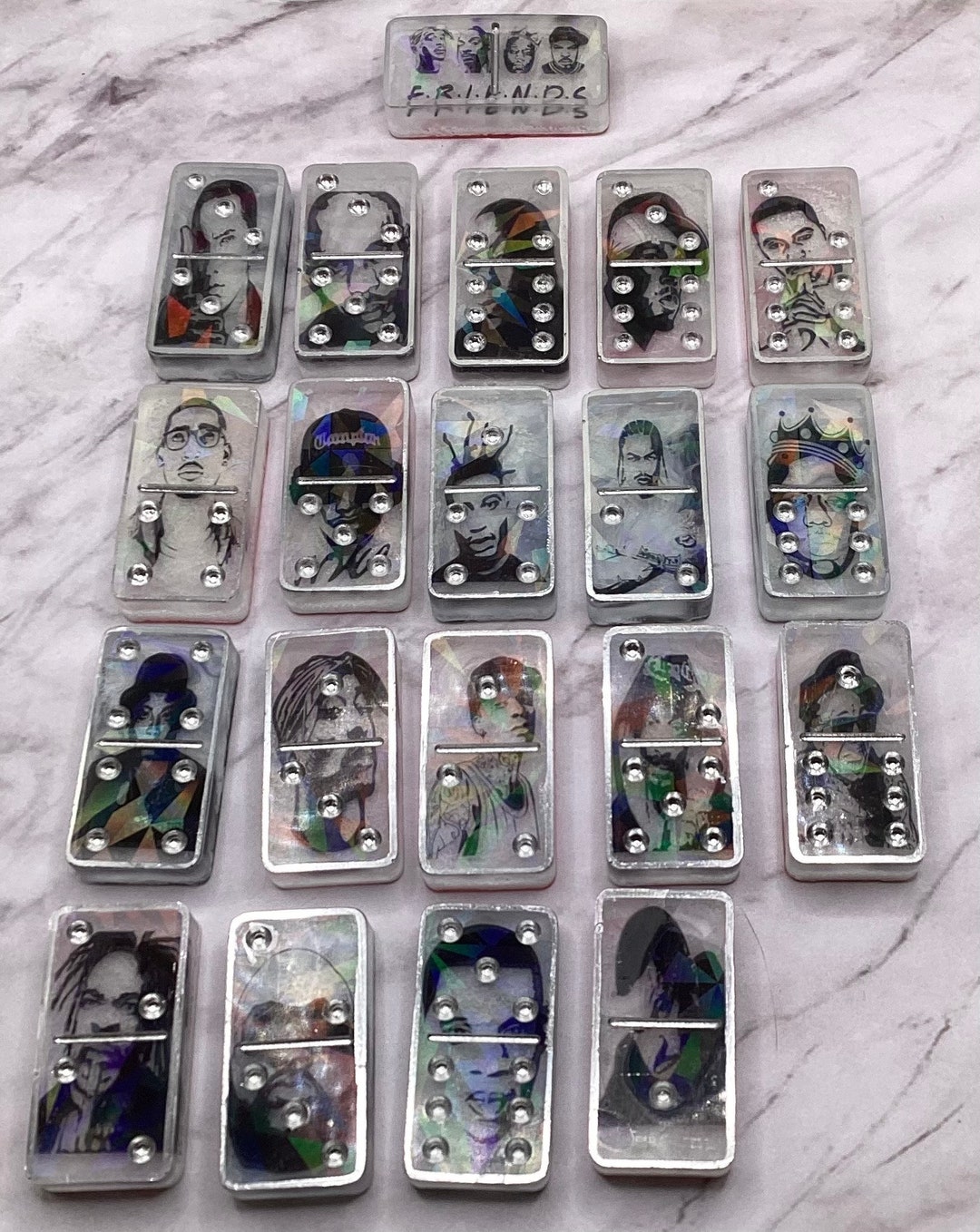 Dominoes Holograhic 3D Resin Hip Hop Legends X Supreme - Etsy