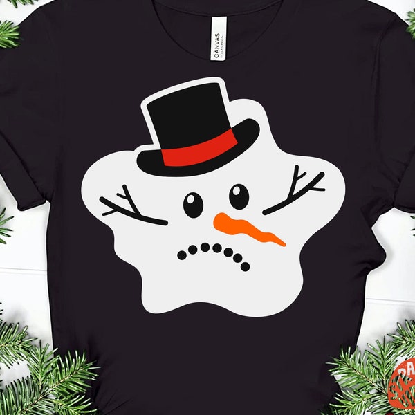 Melted Snowman Svg, Snowman Shirt Svg, Funny Snowman Svg, Funny Christmas Shirt Svg File for Adult & Baby, Boy, Girl, Cricut, Sublimation