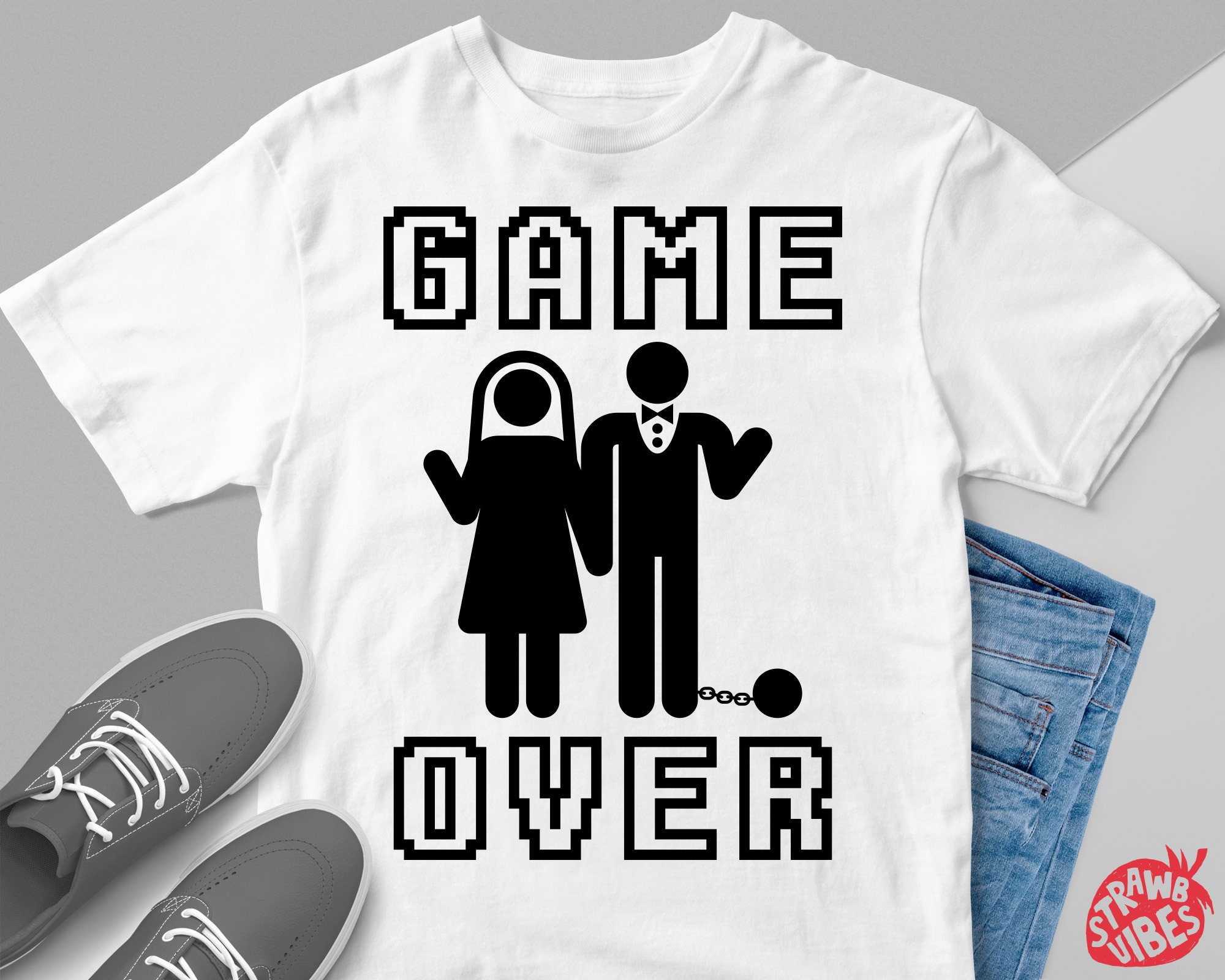 Oblee Marketplace  Topo de bolo Casamento Game Over 5040