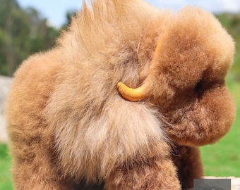 Alpaca fur teddy / Special edition teddy / Alpaca fur buffalo teddy / Alpaca fur toy / Luxury gift / Made by Peruvian artisans.