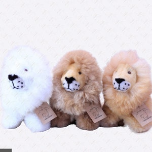 Stuffed Plush lion of Real Alpaca Peruvian Fur image 1