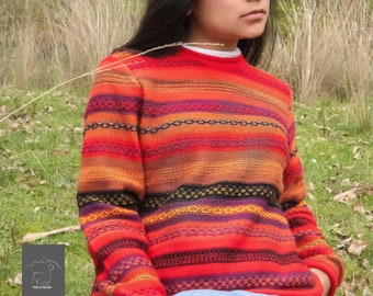 Chompa / Alpaca sweater / Women's sweater / Inca design sweater made of alpaca wool, knitted in Peru, South America.