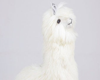 100% real alpaca fur toy / Life size plush toy / soft and unique stuffed animal / Adorable real alpaca made of baby alpaca fur /Made in Peru