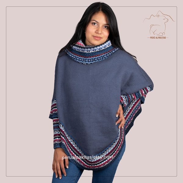 Soft Sleeveless Collared Poncho main image 1