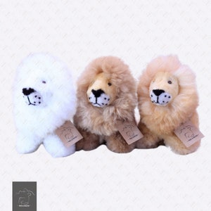 Stuffed Plush lion of Real Alpaca Peruvian Fur image 2