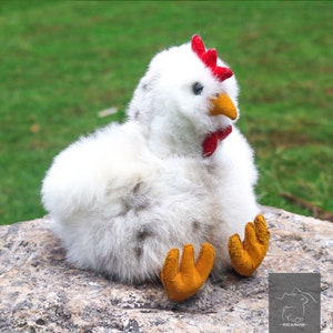 Alpaca chickens / Beautiful 100% real alpaca fur toys / Handmade chicken toy / Farm alpaca chickens / Luxury stuffed animal / fur alpaca.