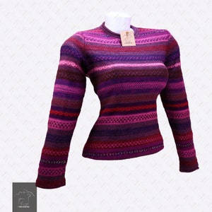 Chompa / Alpaca sweater / Women's sweater / Inca design sweater made of alpaca wool, knitted in Peru, South America. image 8