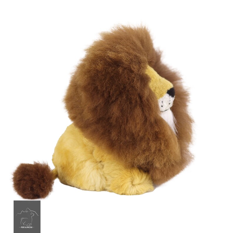 Stuffed Plush lion of Real Alpaca Peruvian Fur image 7