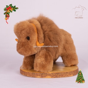 Handmade Alpaca Fur American Buffalo, Brown Stuffed Animal Buffalo, Peruvian Alpaca Fur Toy, Soft Fluffy Buffalo, Perfect Christmas Gift