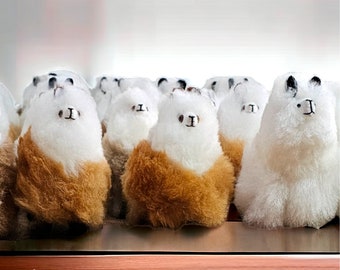 Mini Alpaca Fur Llama Plushies – Handmade Peruvian Stuffed Animal