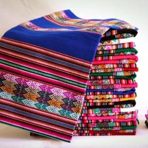 Peruvian Blanket / Boho Fabric / Peruvian Andean Tablecloth / Inca Blanket / Aguayo Textile / Boho / Wedding, living room decoration