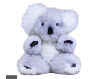 Peluche en fourrure d'alpaga / Peluche Koala / Koala / Hauteur : 11,7 pouces / jouet en alpaga / Hypoallergénique / Fait main / Andin.