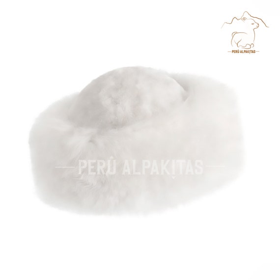 Handmade White Baby Alpaca Fur Hat, Winter Cossack Style - Etsy display picture 1