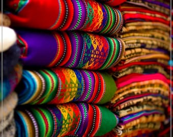 Andean peruvian blanket / Boho Fabric / Peruvian Andean Tablecloth / Inca Blanket / Aguayo Textile / Boho / Wedding, living room decoration.