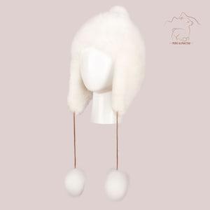 Gorro ruso de baby alpaca, gorro de piel de baby alpaca genuina extra fino, gorro de invierno, gorro de piel de baby alpaca premium para mujeres o niños