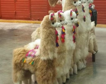 Luxury Alpaca Wool Llama Plush | Collectible Lifelike Soft Toy | Handmade Peruvian Gift