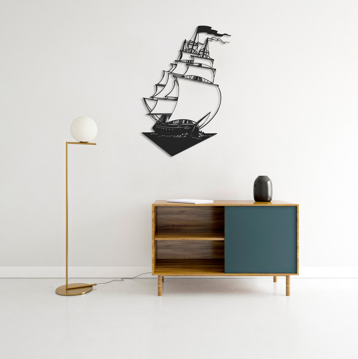 Metal Ship Wall Decor Wallart Livingroom Decor Home Wall Etsy