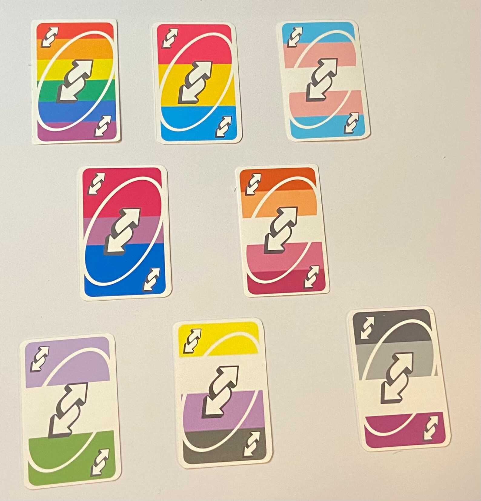Pride Reverse Uno Water Resistant/Proof Sticker Rainbow image 1.