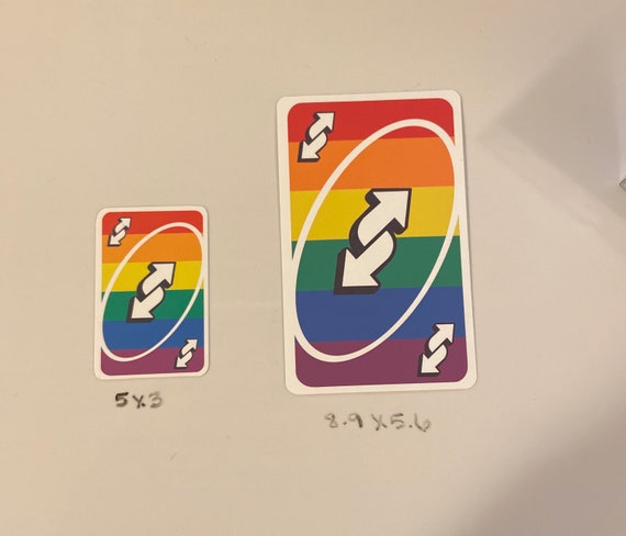 Pride Reverse Uno Water Resistant Proof Sticker Rainbow Etsy Canada