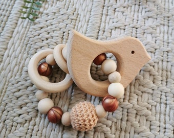 Customizable wooden rattle