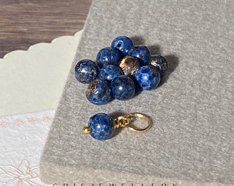 Pegmatite add on charm for bracelets Blue gem pendant Natural pegmatite charm for bracelet Pegmatite jewellery Minimal crystal charms
