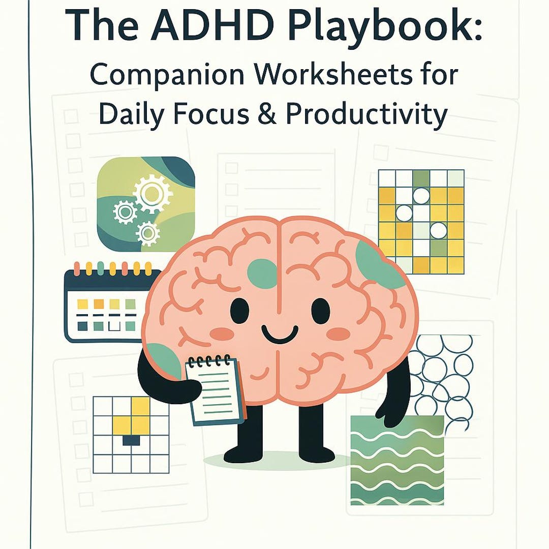 ADHD Productivity Worksheets | Printable Planner Bundle for Focus ...