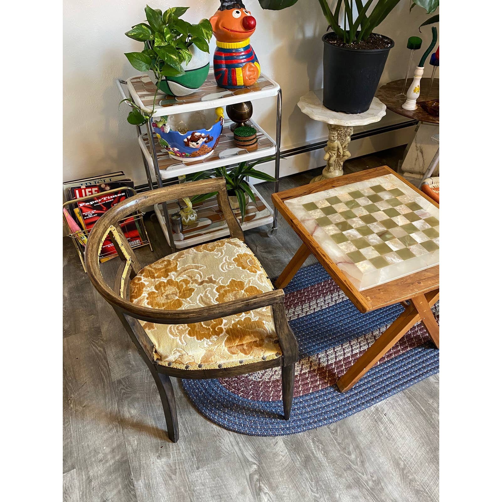 Silla de acento con estampado floral vintage | Etsy