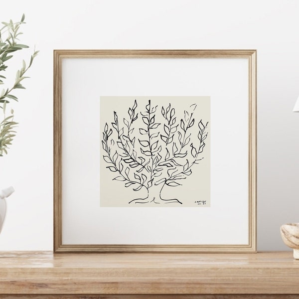 Henri Matisse Tree Drawing, Boho Wall Art, Modern Home Decor, Matisse Poster, Botanical Wall Art, Digital Download