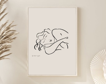 Matisse Sleeping Woman Print: Abstract Line Art (Digital Download)