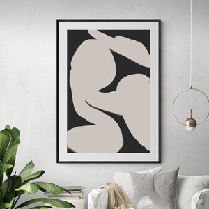 Beige and Black Abstract Wall Art, Gallery Wall Art, Minimal Prints, Modern wall art, printable poster, Printable Art, Shape Abstract Art