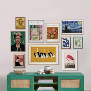 Eclectic Gallery Wall Art Set: Van Gogh, Frida, Matisse (Digital Download)