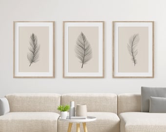 Feather Print Set: Farmhouse Style Wall Art (Digital Download)
