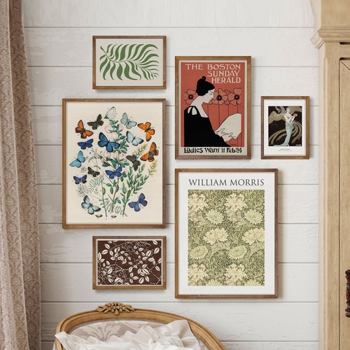 Eclectic Wall Art Set of 7 Gallery Wall Print Set Japanese Etsy